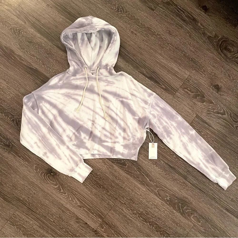 Good American tie die crop hoodie